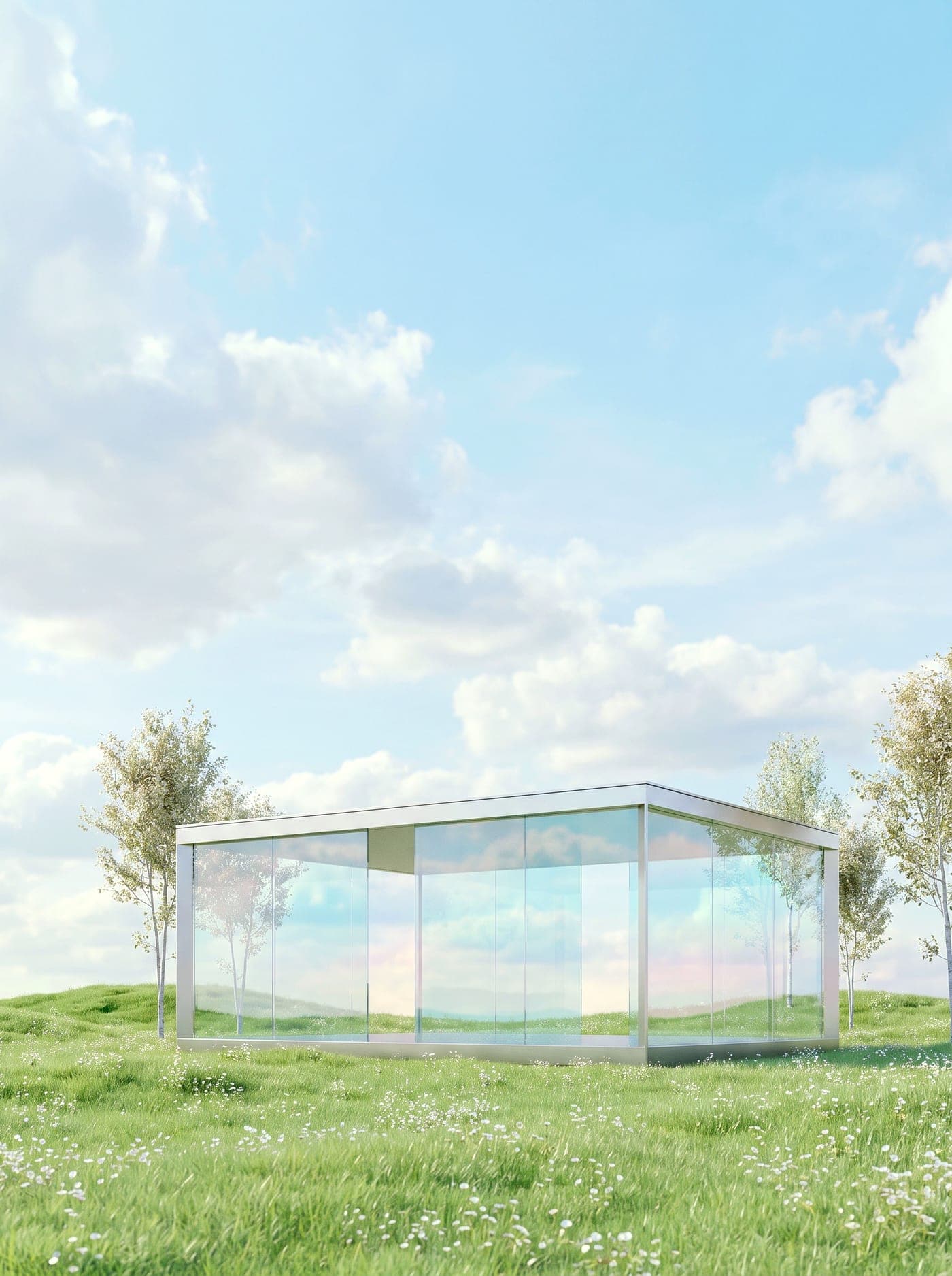 Angle d’un immeuble de verre sous un ciel clair